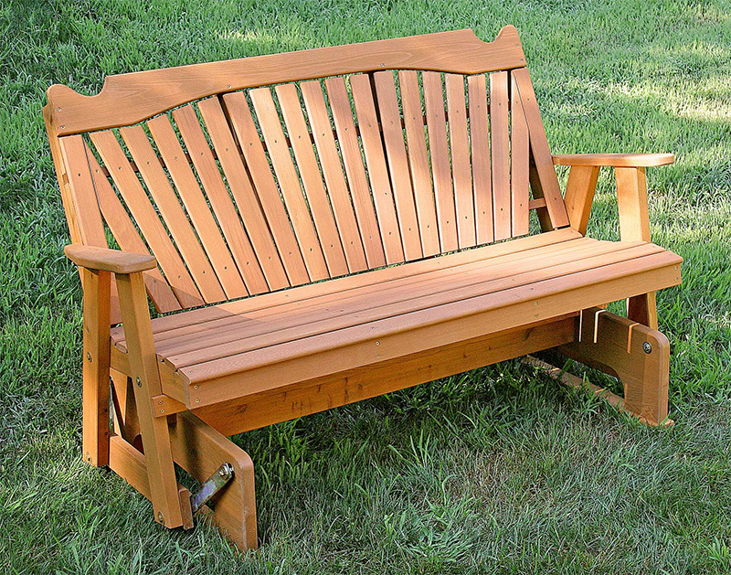 red cedar fanback bench