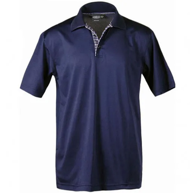 plaid placket polo