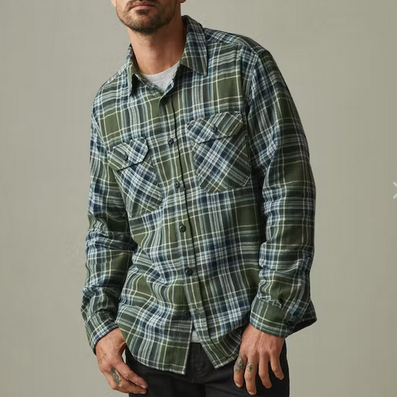 sage flannel shirt