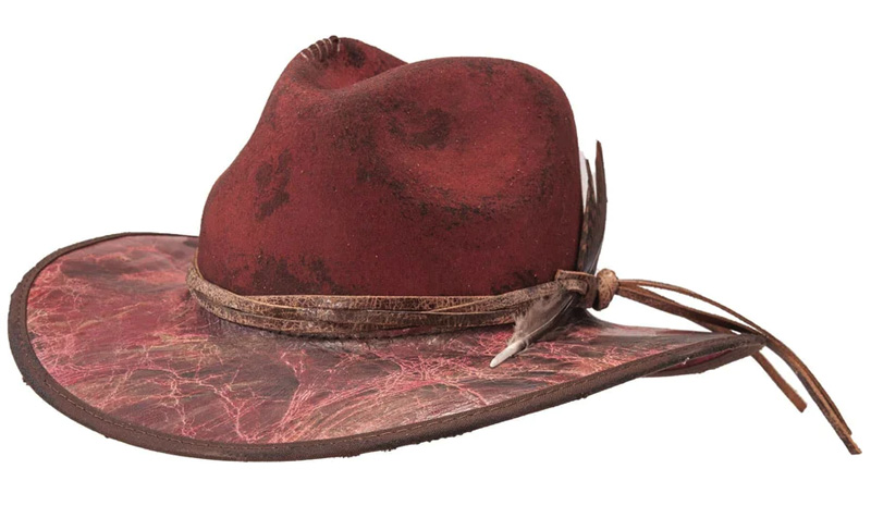 distressed outback fedora