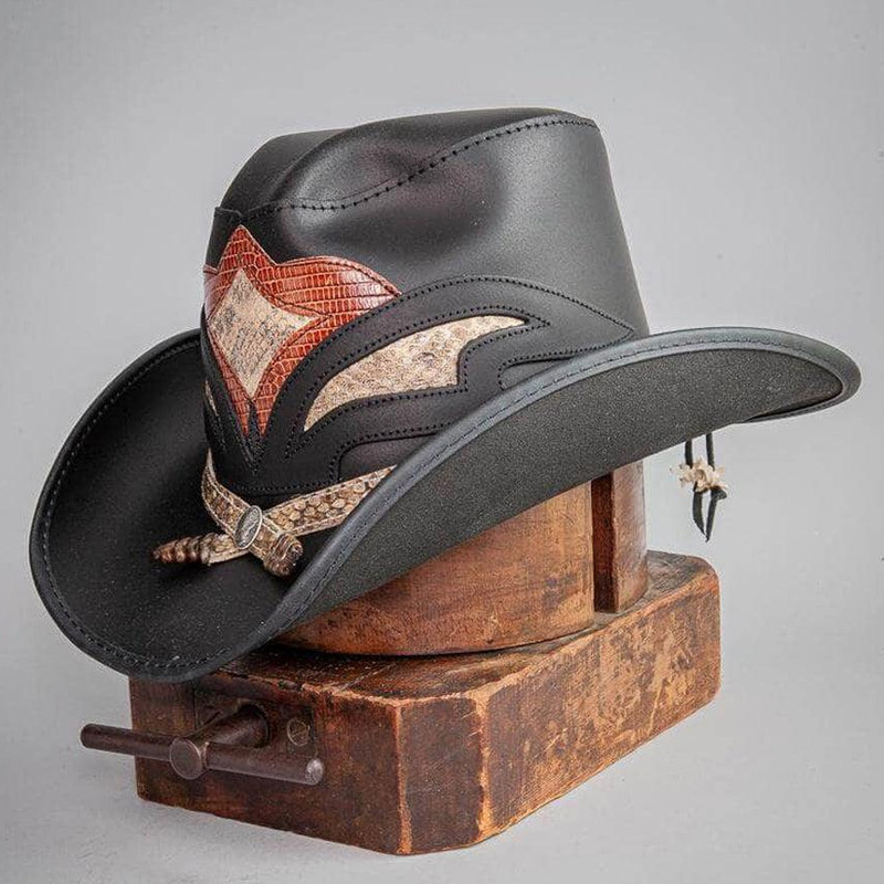 leather cowboy hat