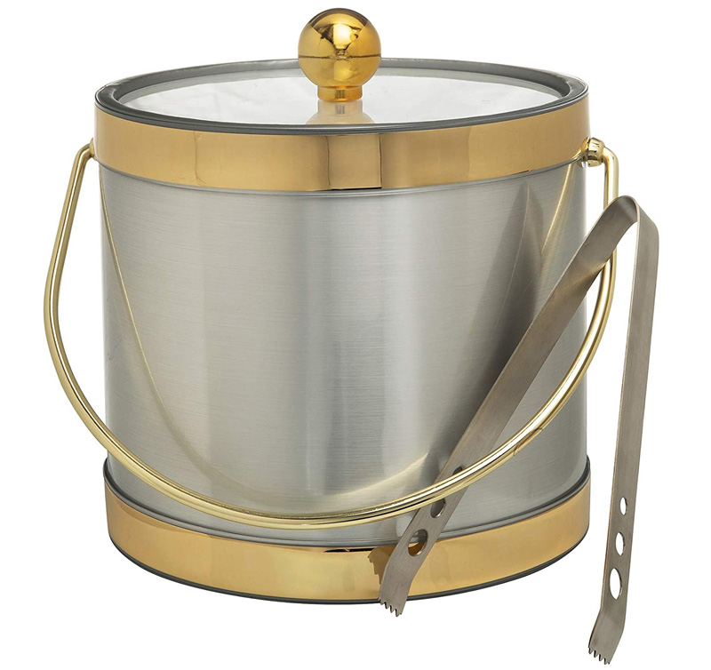 gold trim ice bucket