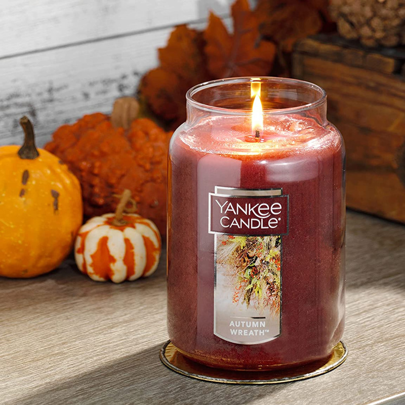 autumn wreath candle