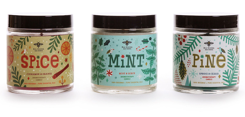 3 holiday candles