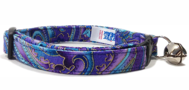 purple blue cat collar