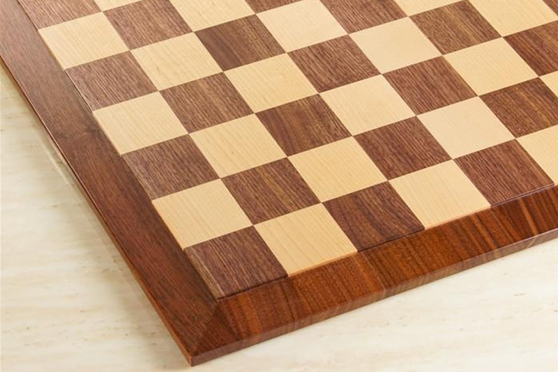 raised hardwood chessboard