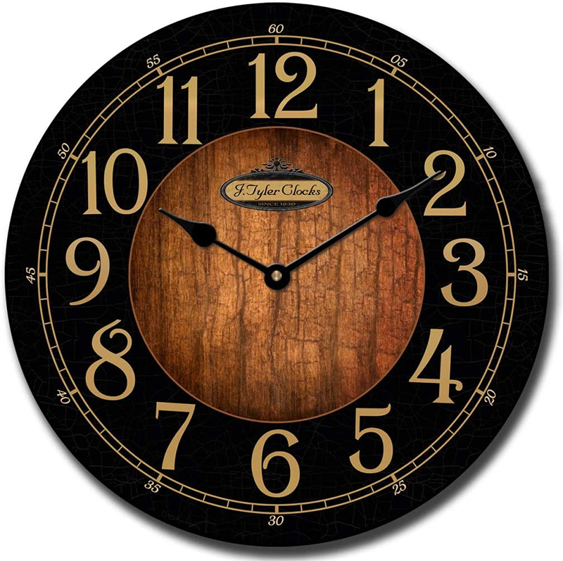 black and wood clock