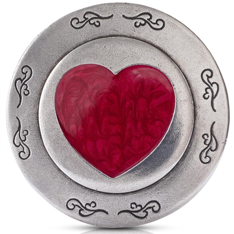 compact mirror heart