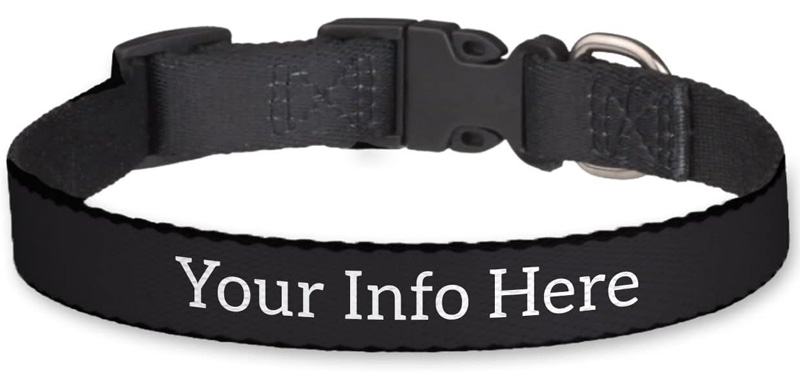 black personalized collar