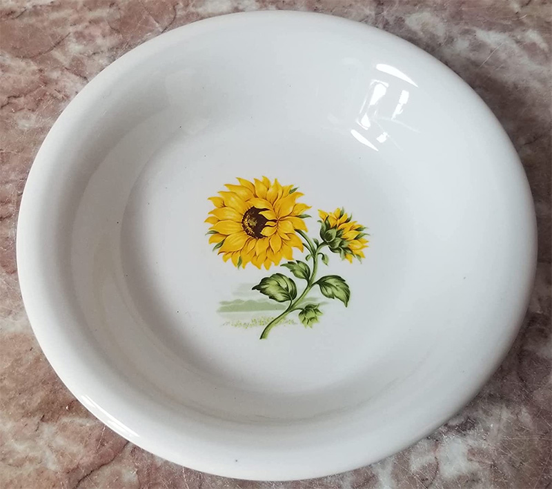 sunflower white bowl