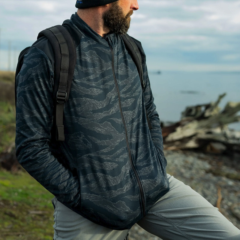 full zip grid fleece