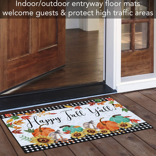 stripe shag doormat