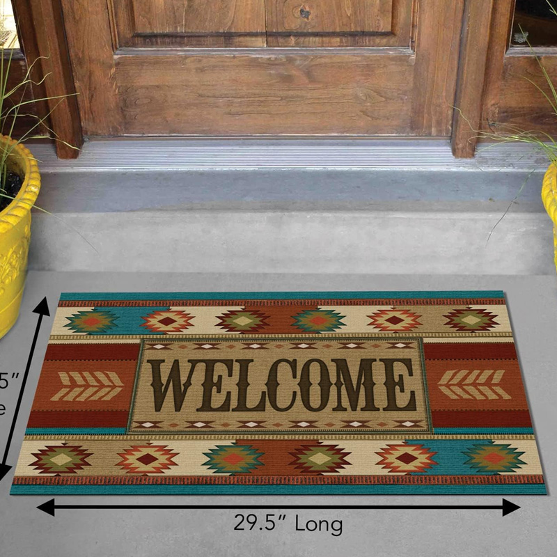 stripe shag doormat