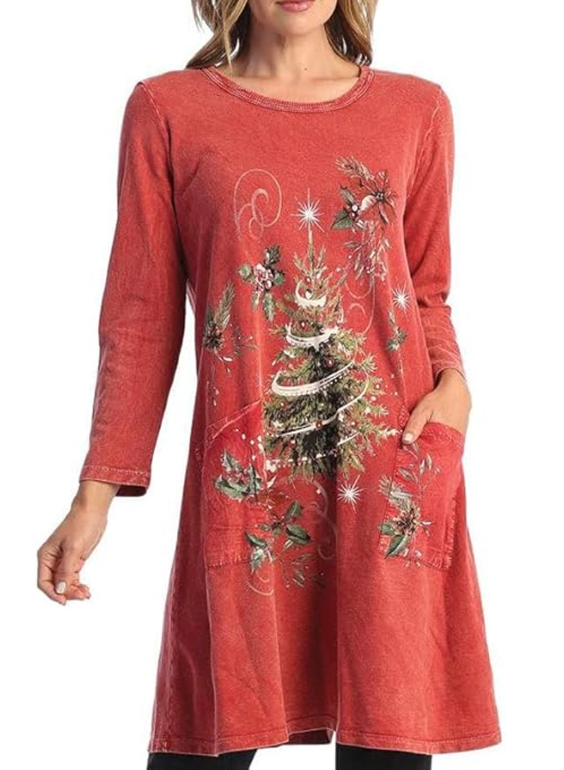 blue long sleeve dress