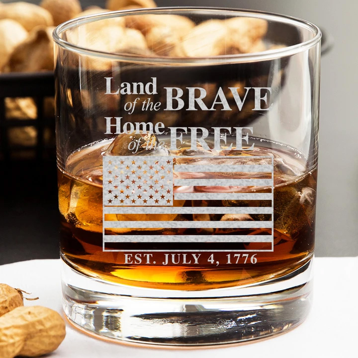 whiskey glass printed