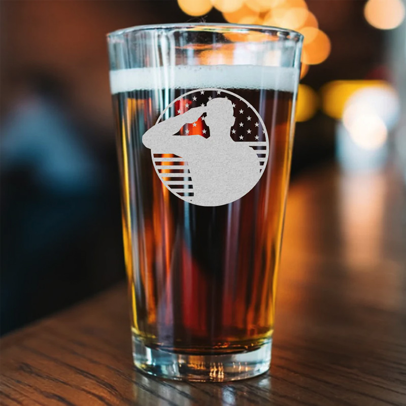soldier patriotic glass