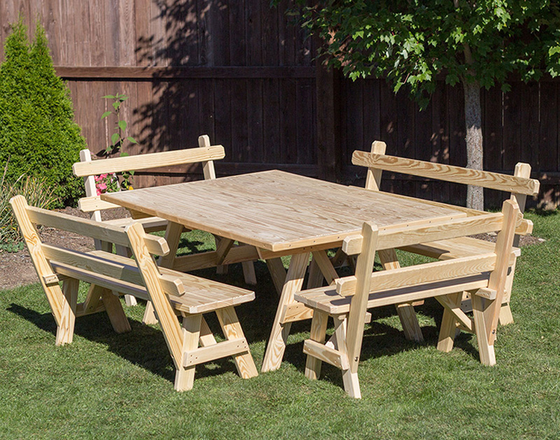 table with 4 benches
