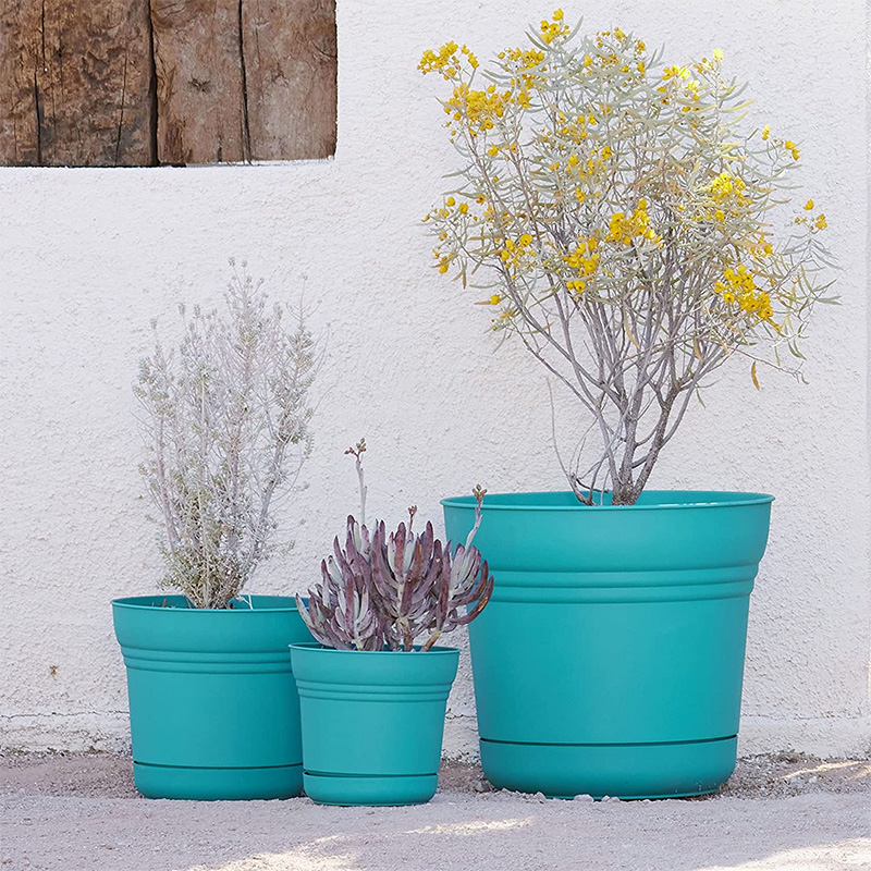 teal 14 inch planter