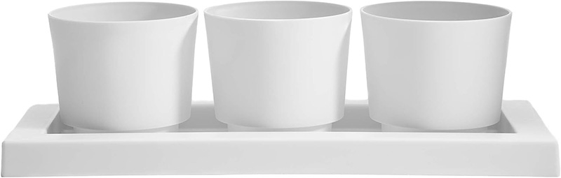 white 3 planter pots