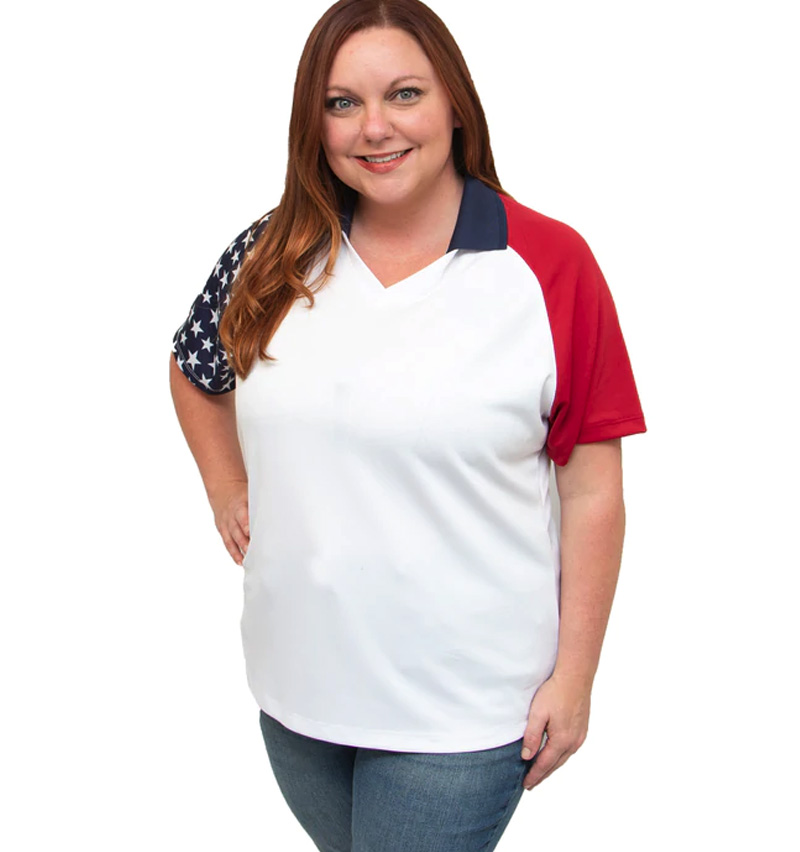 womens patriotic polo