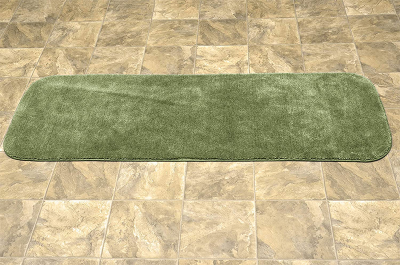 long green bath rug