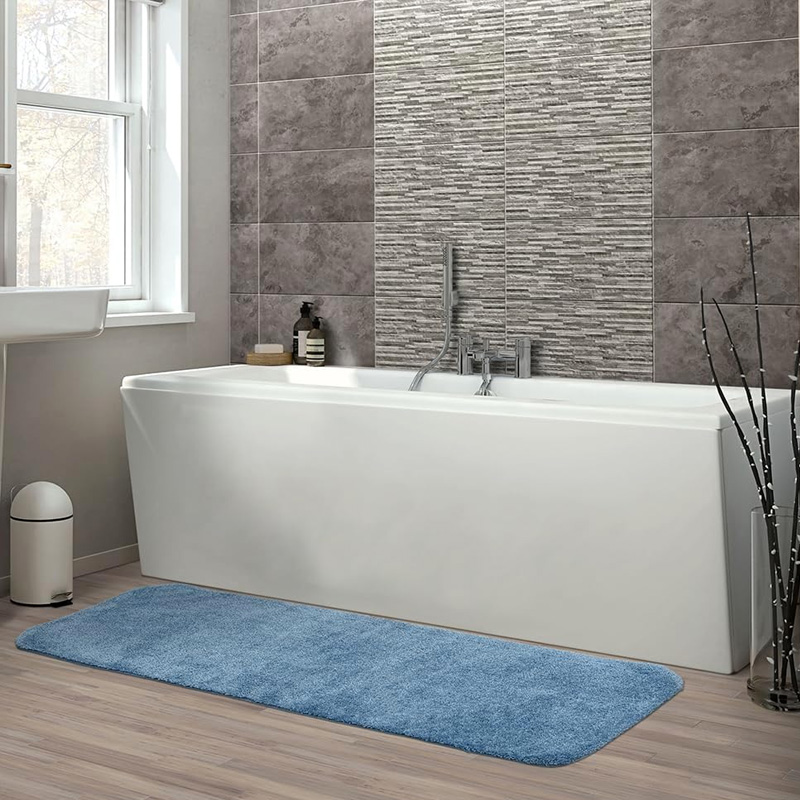 long green bath rug