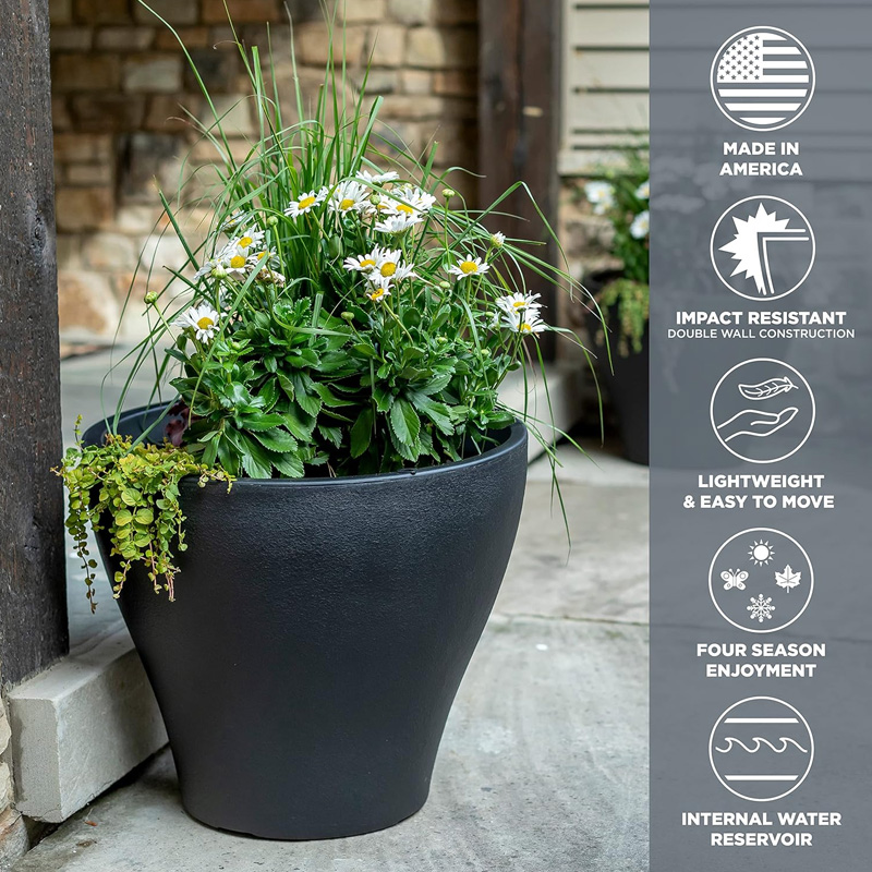 blue 24 inch planter