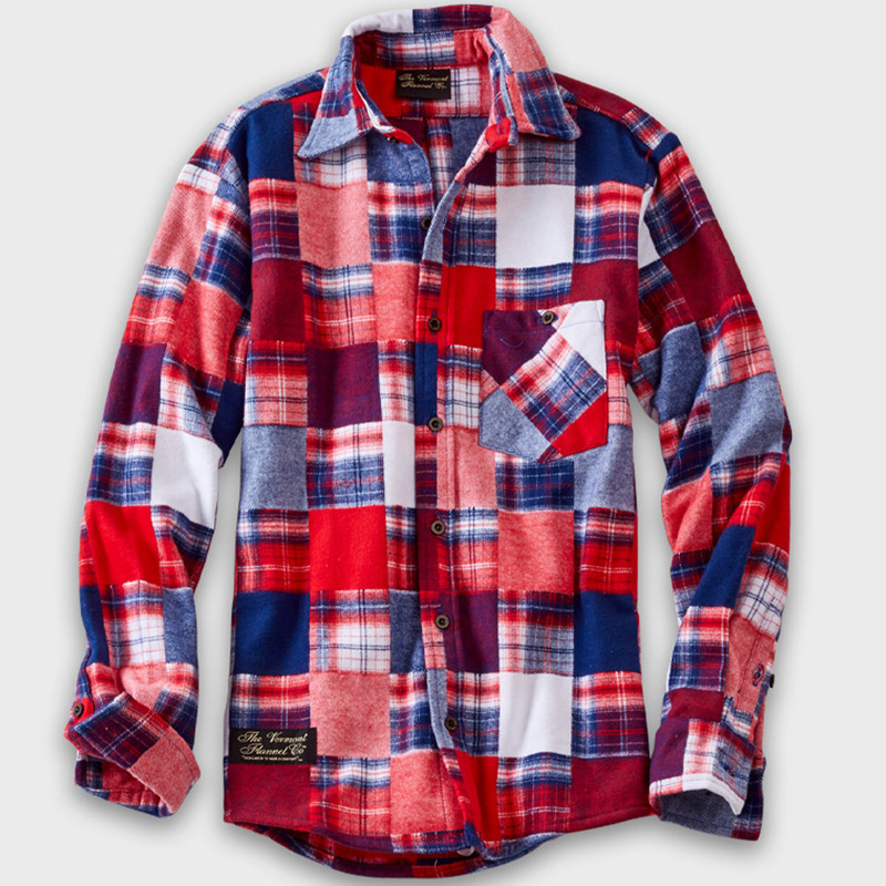 patchwork usa flannel shirt