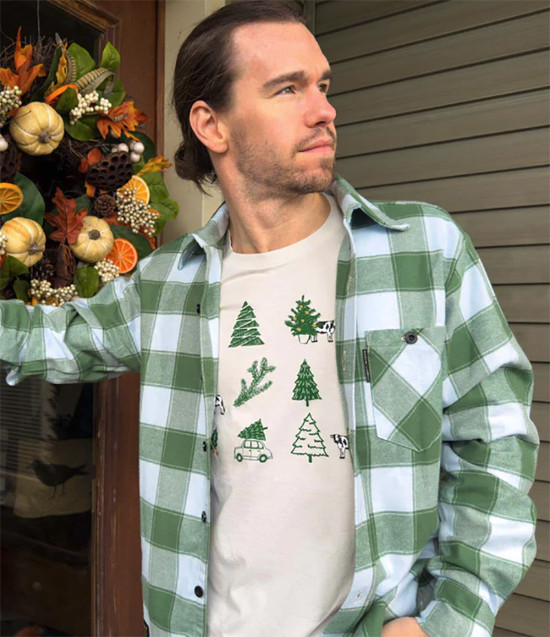 patchwork usa flannel shirt